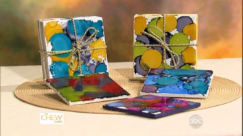 Ink-Dyed Coasters wrapped with twine